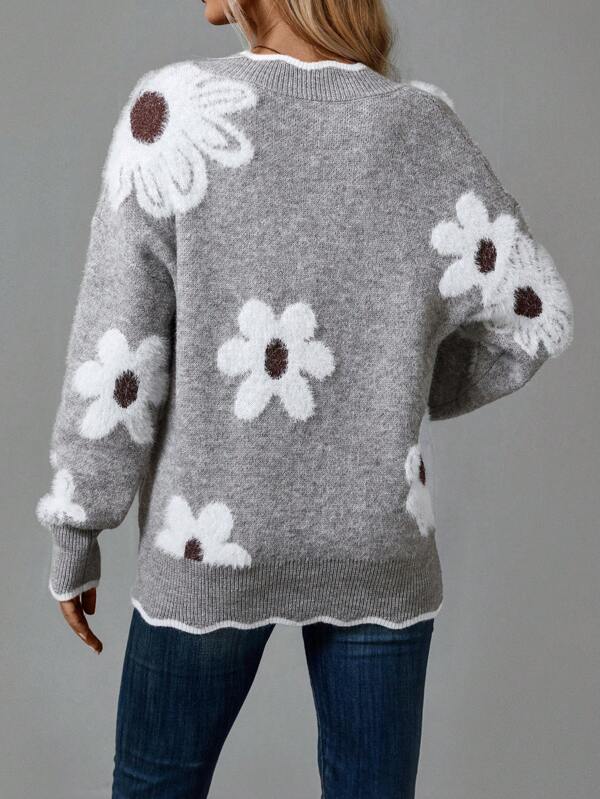 Maja | Stilvoller Und Eleganter Blumenpullover Für Damen