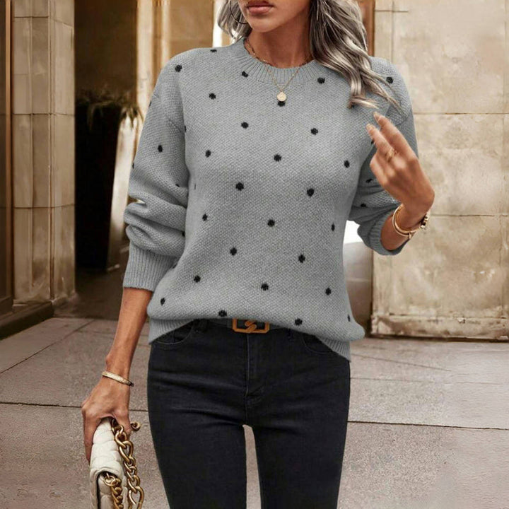 Mila | Gemütlicher Strickpullover Mit Elegantem Punktmuster