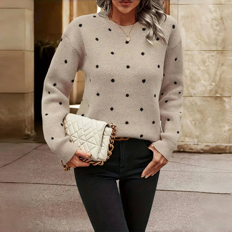 Mila | Gemütlicher Strickpullover Mit Elegantem Punktmuster