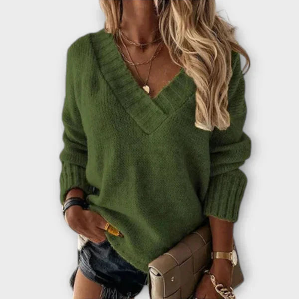 Tavessa Carolina – Komfortabler V-Ausschnitt Pullover