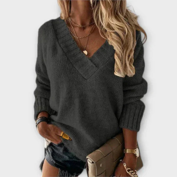 Tavessa Carolina – Komfortabler V-Ausschnitt Pullover