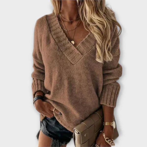Tavessa Carolina – Komfortabler V-Ausschnitt Pullover