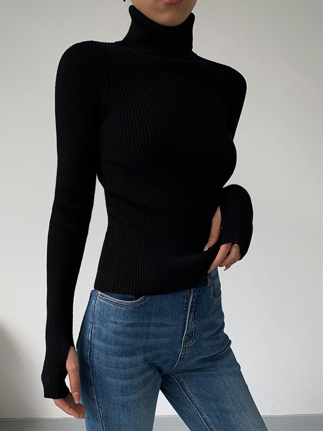 Victoria | Leichter Und Feingerippter Damen-Rollkragenpullover