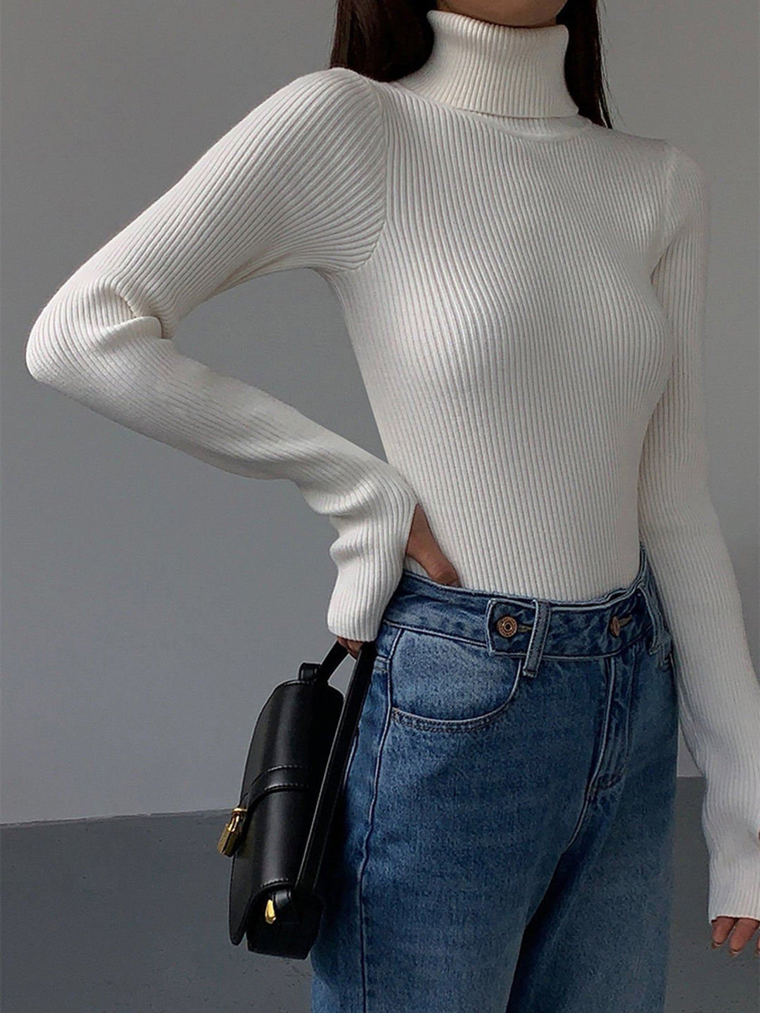 Victoria | Leichter Und Feingerippter Damen-Rollkragenpullover