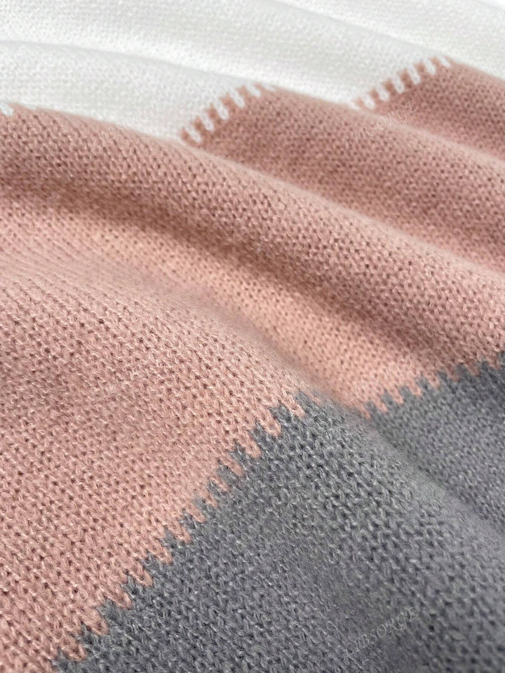 Lena | Modischer Colorblock-Pullover Mit Leopardenmuster