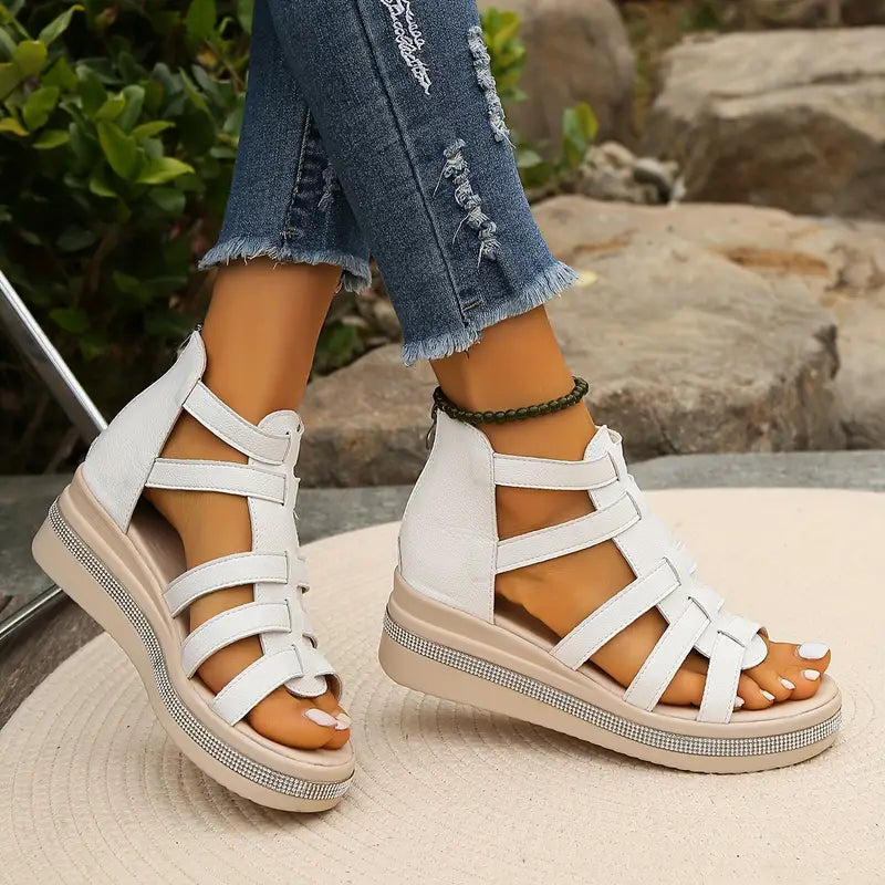 ROSE - Elegante Keilabsatz-Sandalen