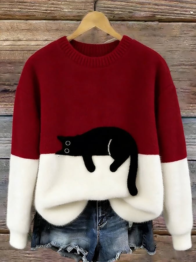 Tavessa Ema - Damen Sweatshirt mit Katzen-Design