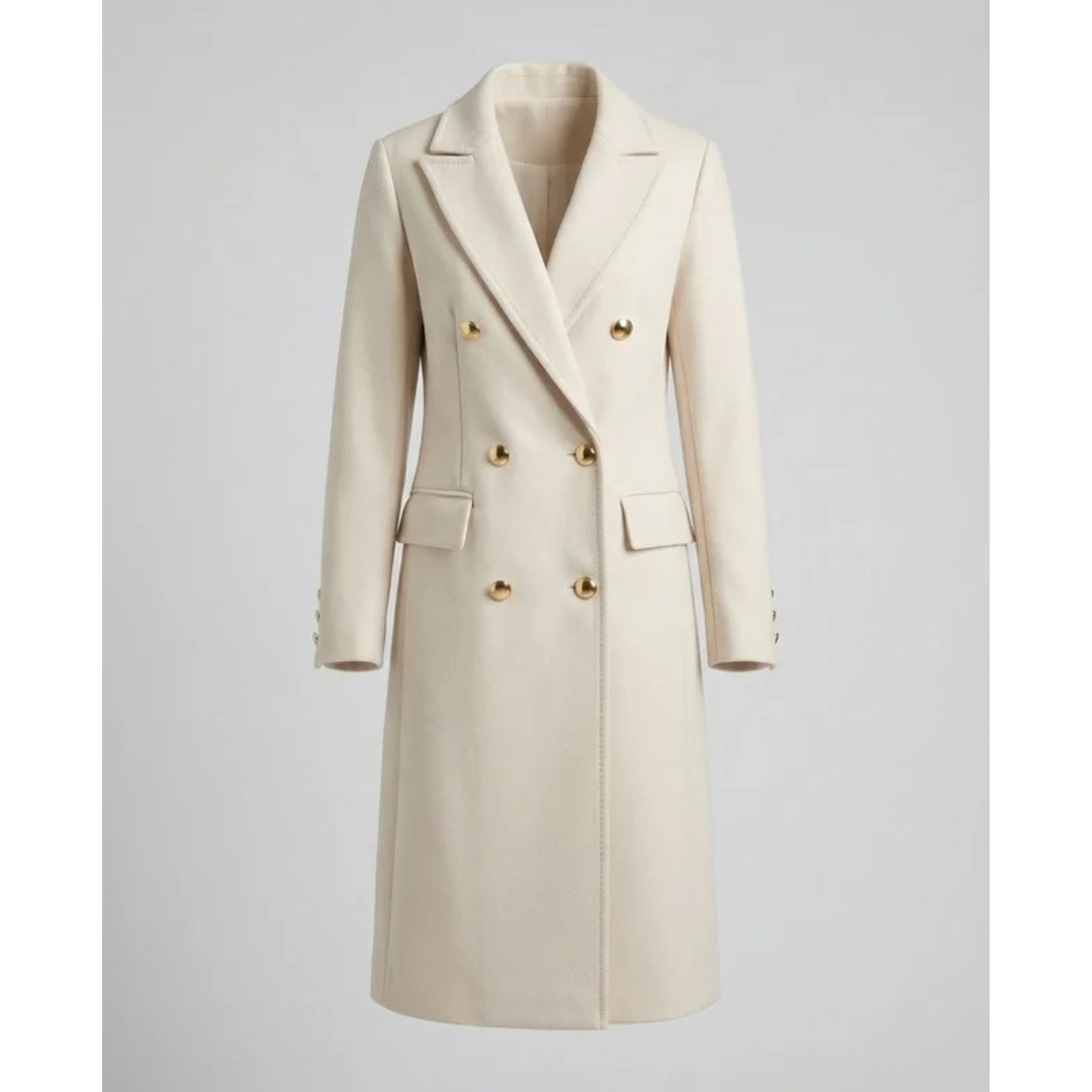 Annika | Damen Trench Coat Wintermantel mit Langem Schnitt