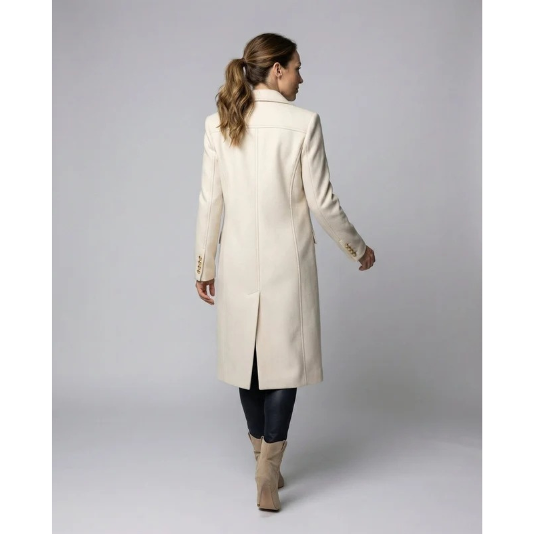 Annika | Damen Trench Coat Wintermantel mit Langem Schnitt