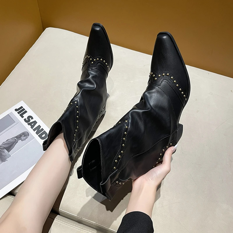 Valentina | Markante Western-Stiefel Mit Nieten Für Damen