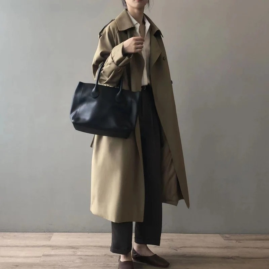 Brigitte | Damen Modern Trench Coat mit Langem Schnitt