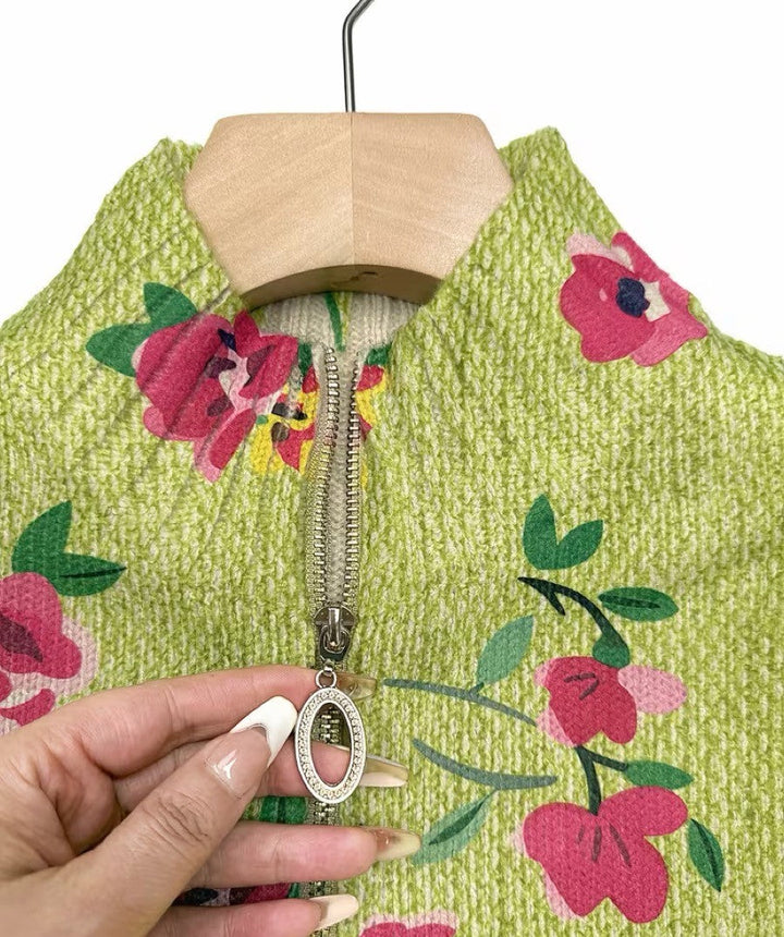 Dagmar™ | Blüten-Cardigan in Limettengrün