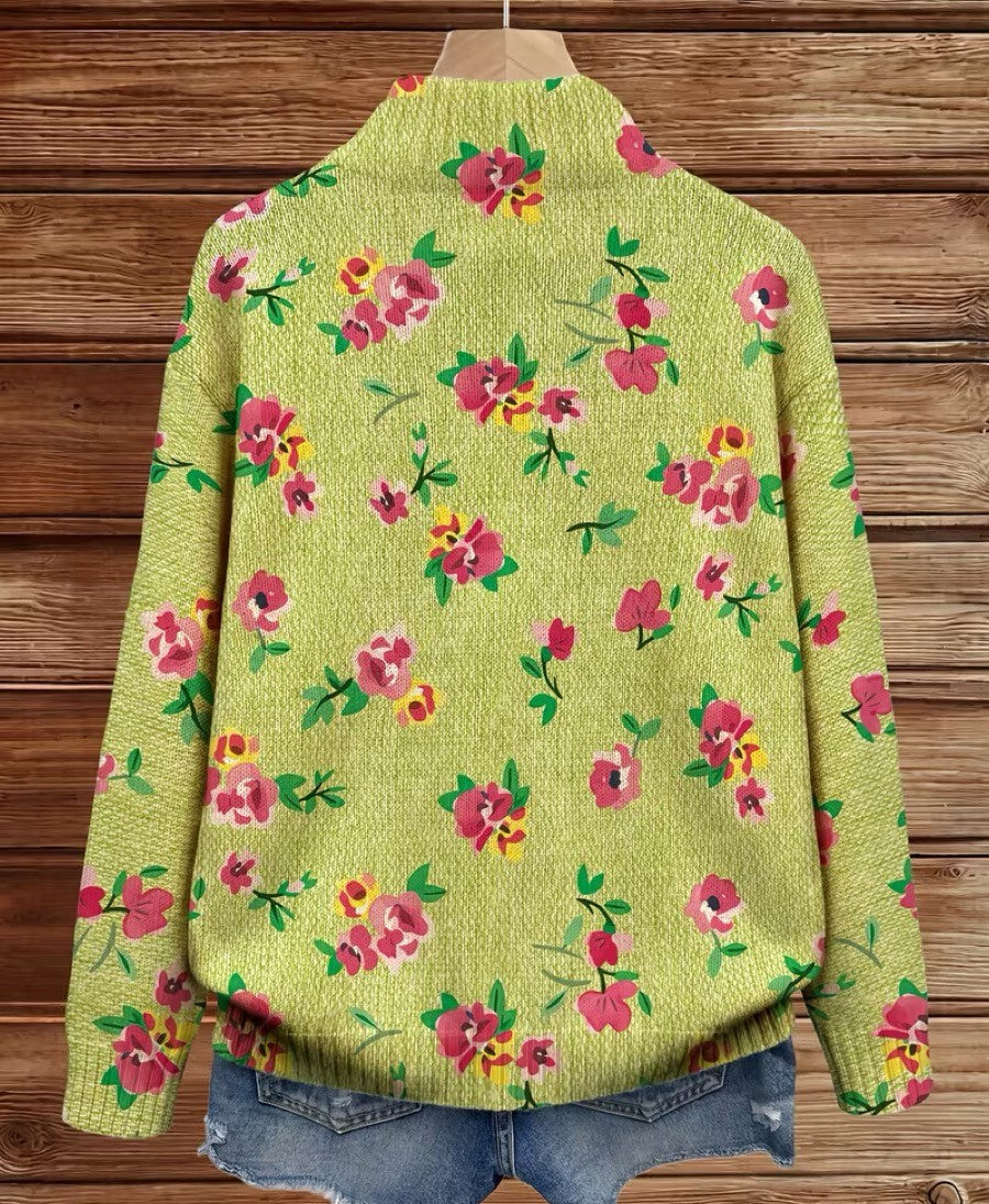 Dagmar™ | Blüten-Cardigan in Limettengrün