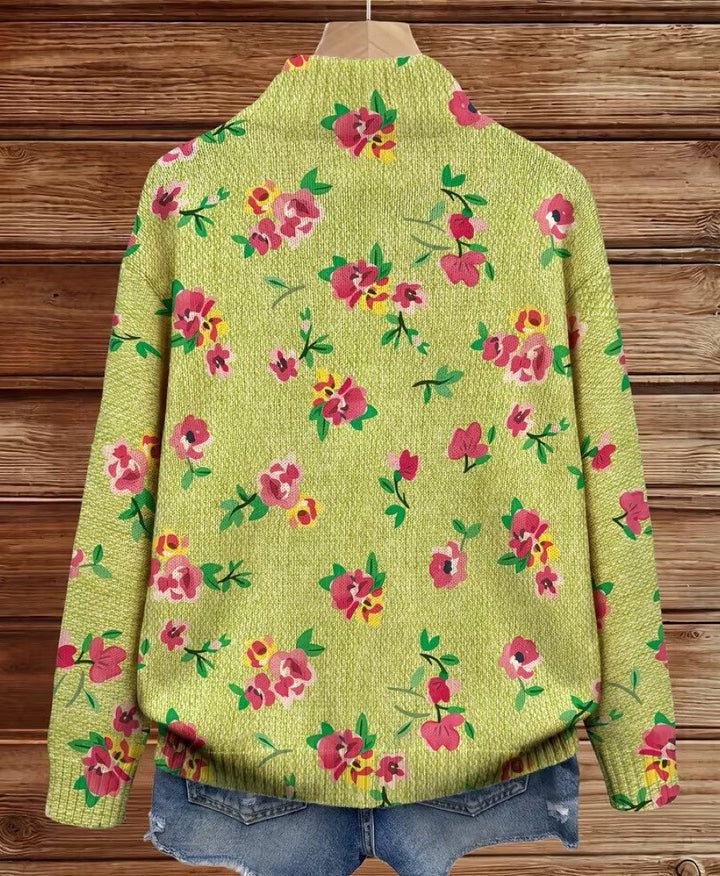 Dagmar™ | Blüten-Cardigan in Limettengrün