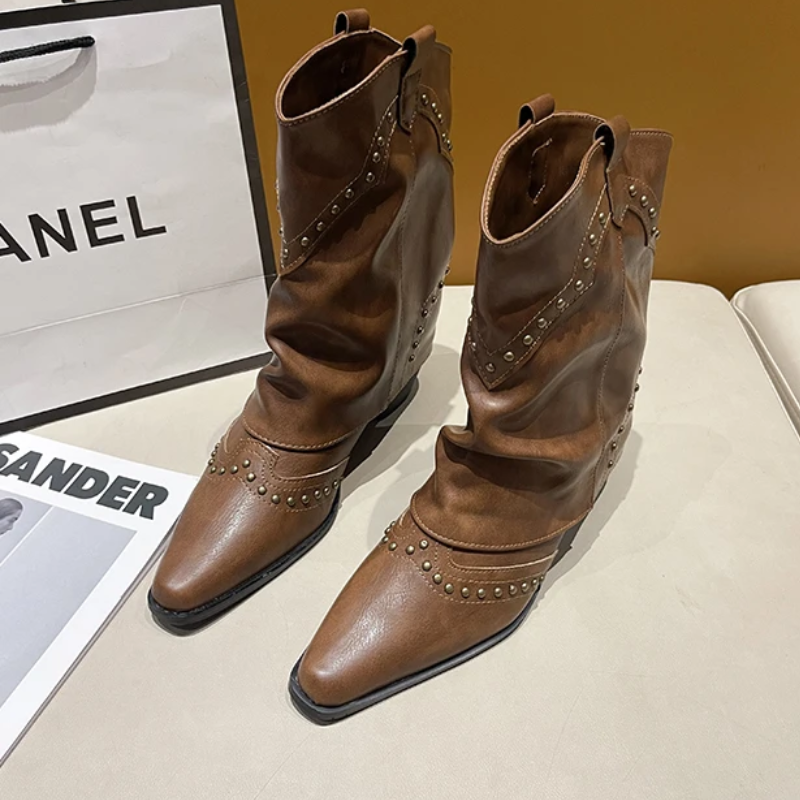 Valentina | Markante Western-Stiefel Mit Nieten Für Damen