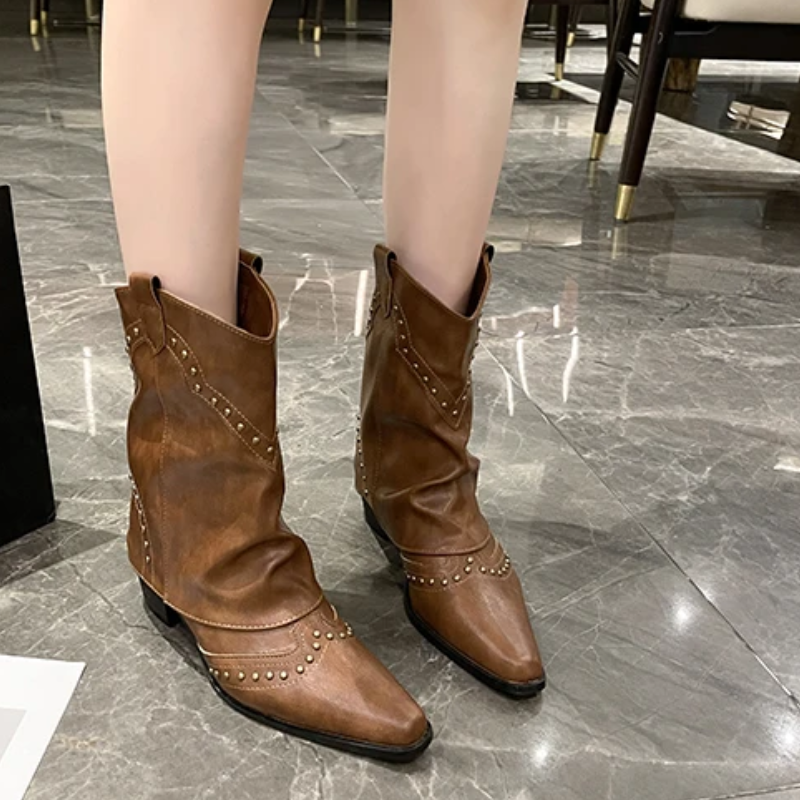 Valentina | Markante Western-Stiefel Mit Nieten Für Damen