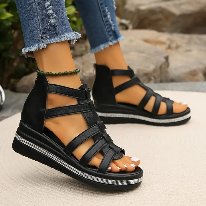 ROSE - Elegante Keilabsatz-Sandalen