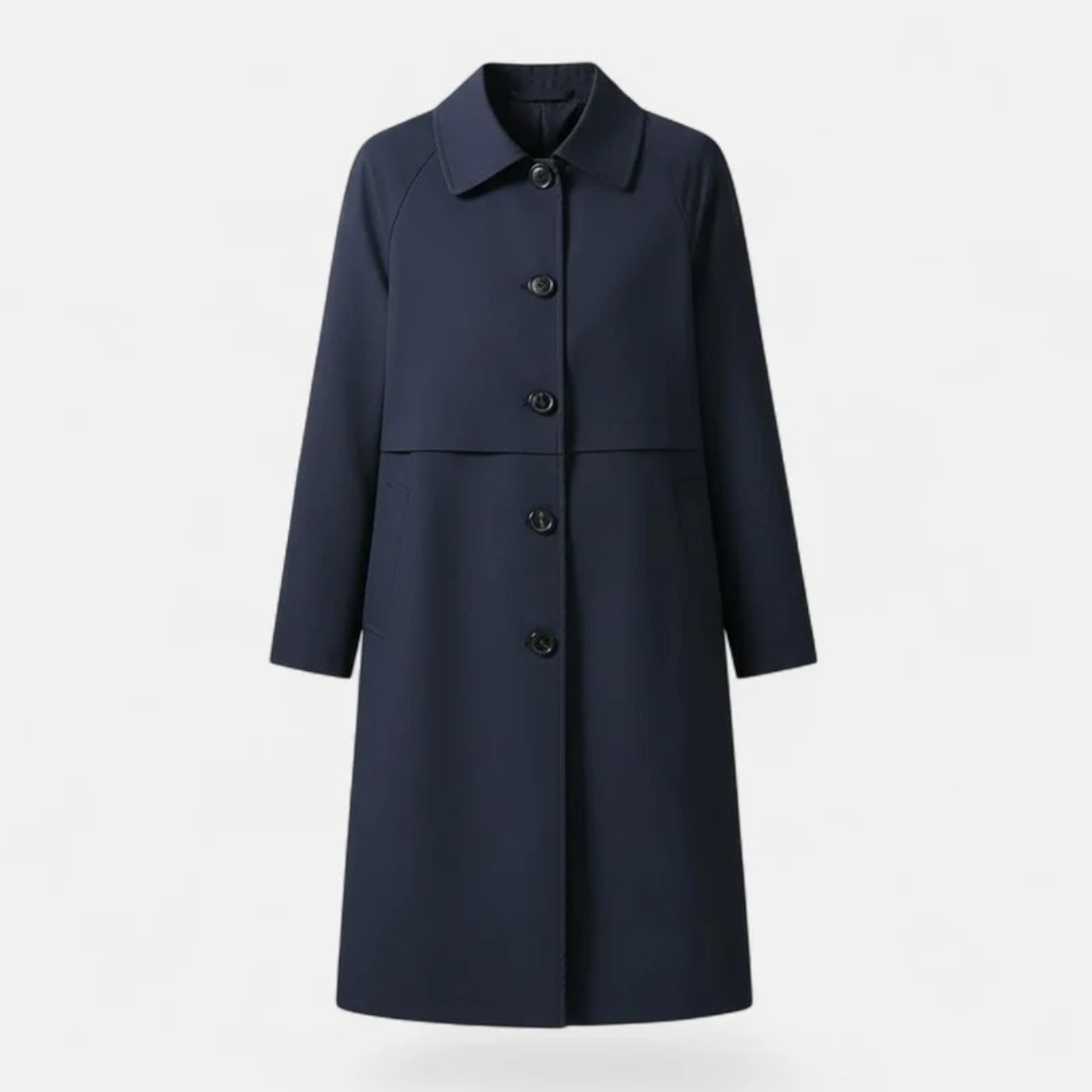 Elke | Damen Stilvoller Midi Trench Coat für Alltag und Büro