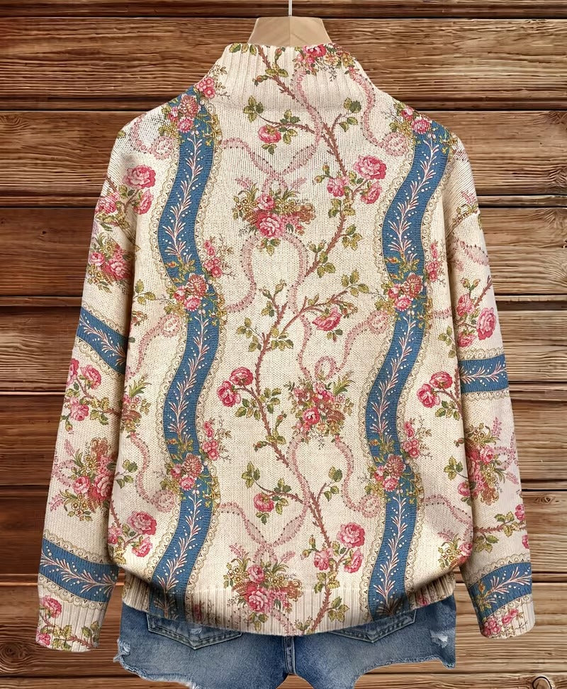 Cornelia™ | Cardigan mit Rosenmuster