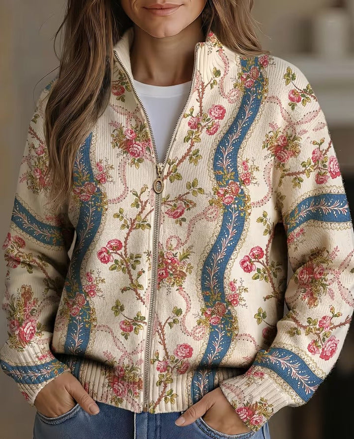 Cornelia™ | Cardigan mit Rosenmuster