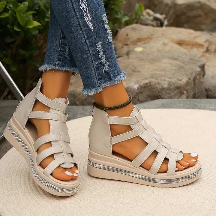 ROSE - Elegante Keilabsatz-Sandalen
