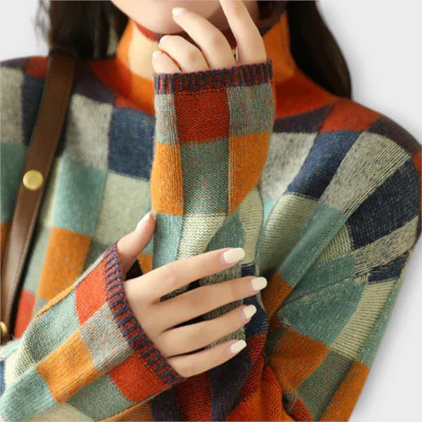Tavessa Rita – Karomuster Rundhals-Pullover