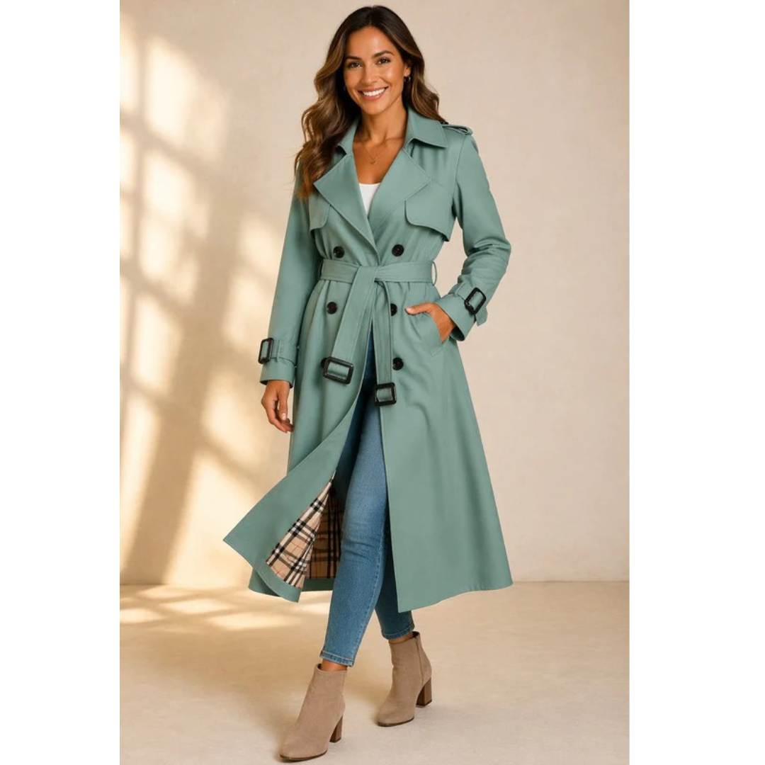 Lotte | Damen Klassischer Trenchcoat Mit Gürtel