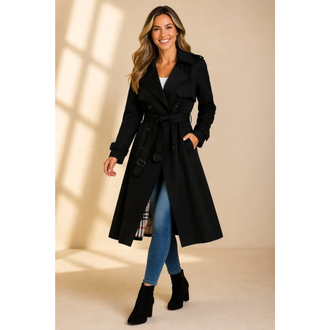 Lotte | Damen Klassischer Trenchcoat Mit Gürtel