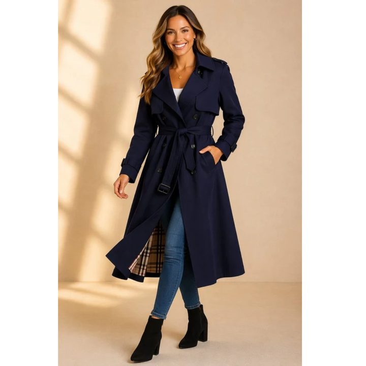 Lotte | Damen Klassischer Trenchcoat Mit Gürtel