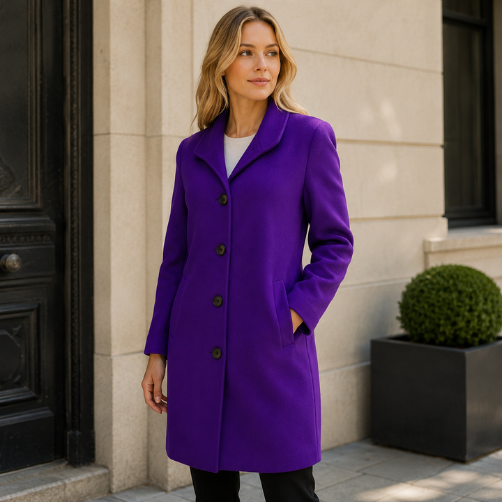Mathilda | Damen Langer Trench Coat mit Knopfleiste