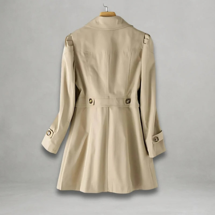 Melanie | Damen Trenchcoat mit Kragen und Knöpfen