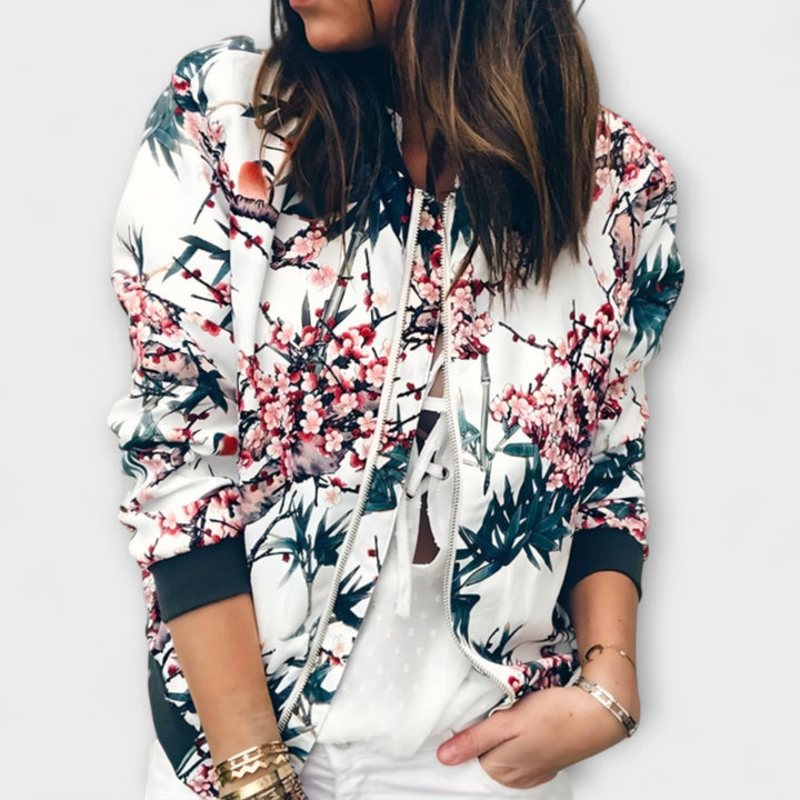Tavessa Andreia – Rosa Floral Bomberjacke