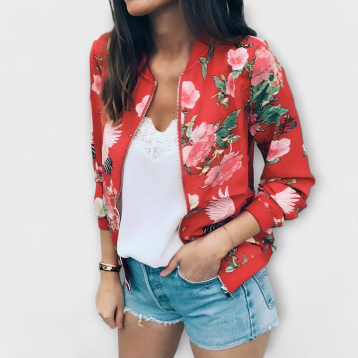 Tavessa Andreia – Rosa Floral Bomberjacke
