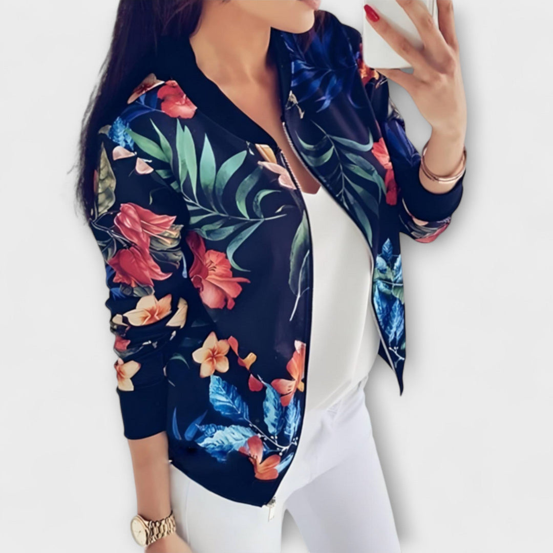 Tavessa Andreia – Rosa Floral Bomberjacke