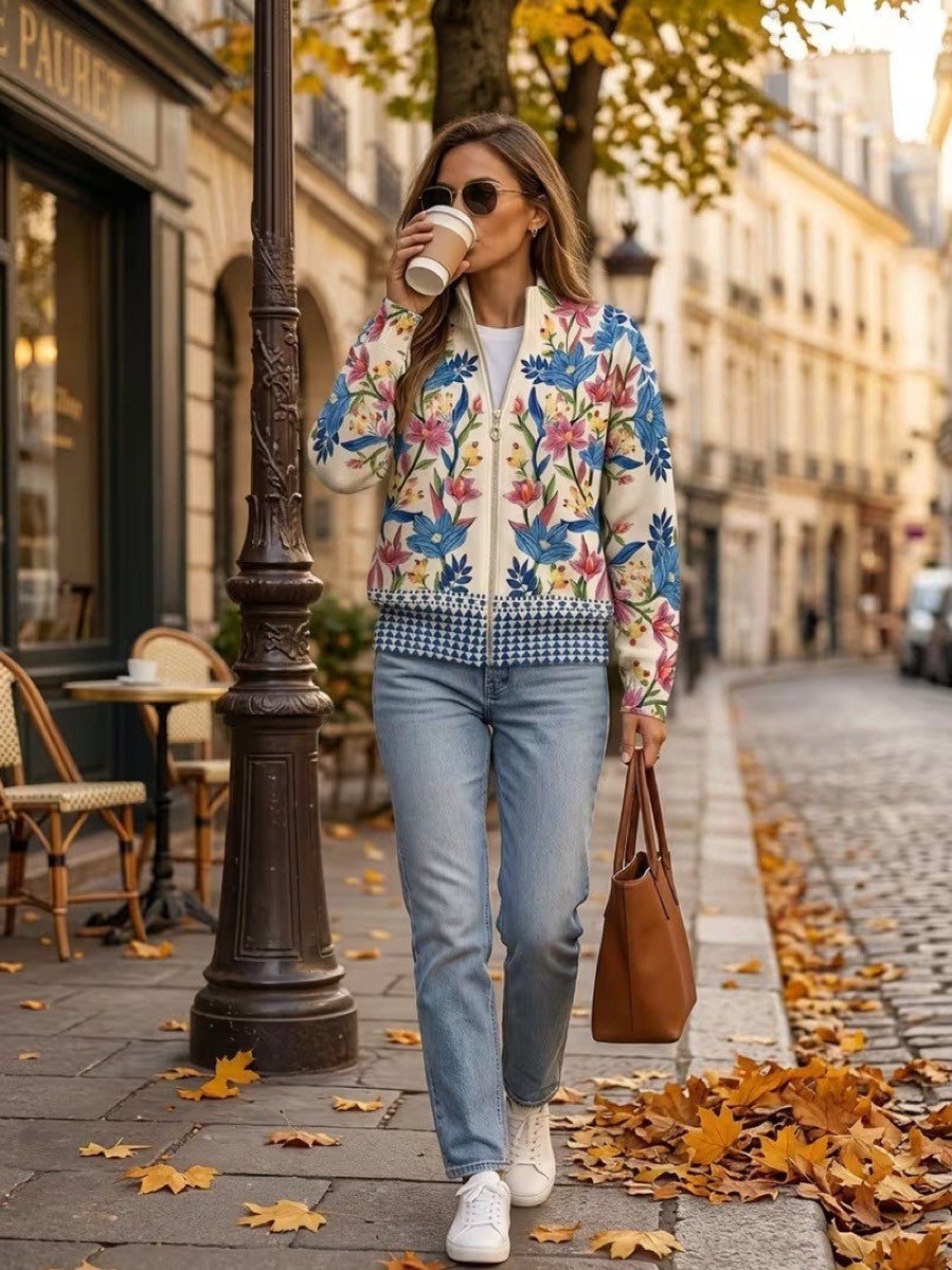 Heike™ | Folklore-Blumen Cardigan