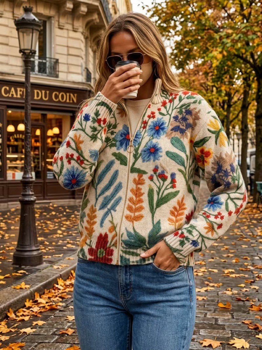 Heike™ | Folklore-Blumen Cardigan