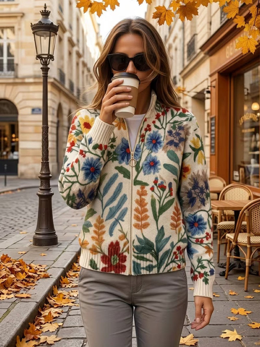 Heike™ | Folklore-Blumen Cardigan