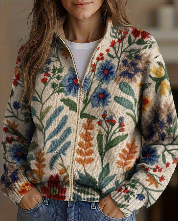 Heike™ | Folklore-Blumen Cardigan